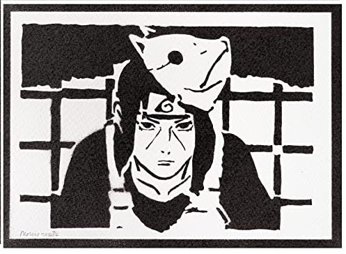 moreno-mata Echtes Handgemachtes Graffiti Itachi Uchiha Manga und Anime Aesthetic Poster & Kunstdrucke Bilder Plakat Handmade Deko Wandbilder Wohnzimmer Wanddeko Geschenke für Männer und Frauen