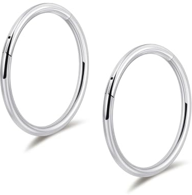Lantine G23 Titan Nasenpiercing Hoops Clicker Septum Nasenring Set 6-14mm | Lantine 20g/18g/16g Titanium Segmentring Tragus Daith Conch Rook Piercing Lippenpiercing Ring Creolen Knorpel Ohrringe