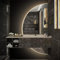 Specchi da bagno a mezzaluna da parete con luce, specchio cosmetico a LED senza cornice con interruttore tattile, grande specchio illuminato 60 * 120 cm, luce bianca/neutra/calda (co