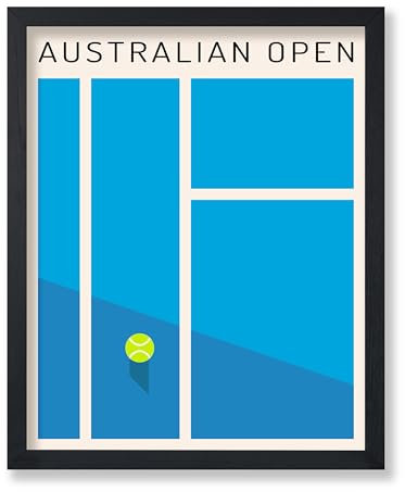 Poster Master Australian Open Tennis Print – Sportkunst – Grand Slam – Minimales Geschenk für ihn, sie, Sportler und Fan – Wanddekoration für Fitnessstudio, Wohnheim oder Büro – 20,3 x 25,4 cm