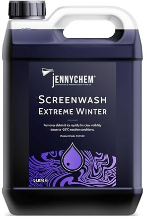Jennychem Extreme Screenwash Concentrate Winter 5L. Winter Windscreen Wash Formulated to Withstand Temperatures up to -28°C. Severe Winter Screenwash