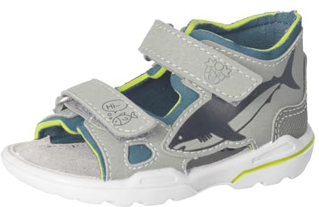 RICOSTA Jungen Sandalen Ocean, Kinder Lauflernschuhe, Weite: Mittel, waschbar, Freizeitschuhe, Strandschuhe, Sommerschuhe, eukalyptus/Storm (530), 23 EU