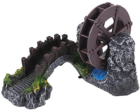 BESPORTBLE Windmill Water Wheel Oxygen Pump Garden Feature Pump for Fish Tank Bridge Aquarium Landscaping Decor Water Feature Ornament