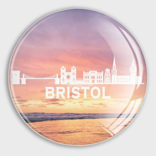 Evans1nism UK Bristol Skyline Kühlschrankmagnete, magnetisches Whiteboard für Kühlschrank, Besucher, Souvenir, Glas, kleine Magnete, dekorative Magnete für Kühlschrank, niedliche Dekoration für