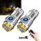 Dreiäugige Monster-Mini-Taschenlampe, wiederaufladbare LED-Taschenlampe, superhell, tragbare Taschenlampe, wasserdichte Taschenlampe für Outdoor, Camping, Wandern, Notfall (Silber, 2 Stück)