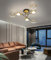 DDYY LED Deckenlampe Wohnzimmer Deckenleuchte 126cm Dimmbar Wohnzimmerlampe Modern Gold 60W mit Fernbedienung 3000K-6000K Geeignet für Wohnzimmer, Deckenleuchte Schlafzimmer Büro (Gold, 6 Köpfe)