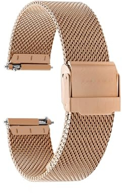 Bracelet de Montre En Maille d'acier Inoxydable 10MM 12MM 14MM 16MM 17MM 18MM 19MM 20MM 21MM 22MM Bracelet Milanais Libération Rapide Pour Hommes Et Femmes(Color:Rose gold,Size:20MM)