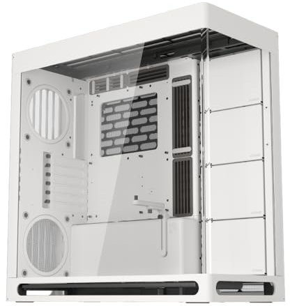 HAVN HS 420 Dual-Chamber ATX Mid Tower PC Case White | Hybrid Design, 11x 140mm Fan Slots & 3x 420mm Radiator Support, SimpliCable Cable Management, Tempered Glass, PWM Fan Hub