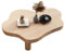 LSHFYV Couchtisch aus Massivholz, Couchtisch in Wolkenform, unregelmäßiger Couchtisch aus Massivholz mit 3 Beinen, moderner runder, verdickter Beistelltisch für das Wohnzimmer,Natural-60x35x40cm