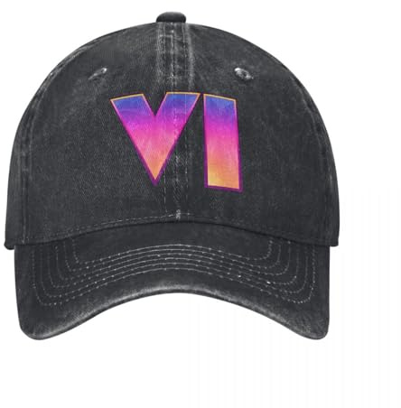 LYLQSSYS GTA VI Baseballkappe Retro Distressed Denim Kopfbedeckung Männer Frauen Outdoor-Aktivitäten Kappen Hut Geschenk