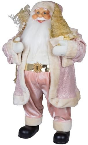 Christmas Paradise stehender Weihnachtsmann Jonte rosa Dekofigur XL (80cm)