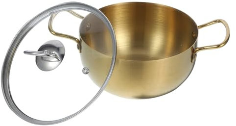 MAGICLULU 1 Satz Ramen-Topf non stick pan antihaft topf Einweihungsgeschenk Mini-Kochtopf pfannenwender lebensmittel Nudeltopf aus Edelstahl Haushaltskochgeschirr Rostfreier Stahl Golden