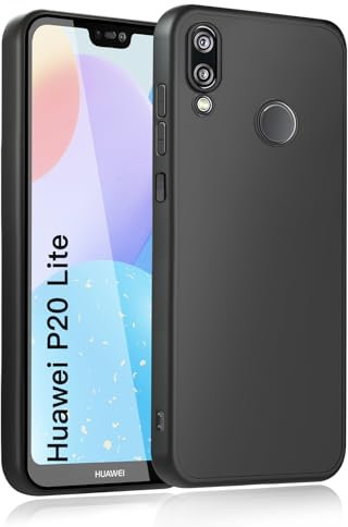 wsiiroon Hülle für Huawei P20 Lite Handyhülle, Stoßfest Kratzfest, Anti-Fingerabdruck, Anti-Rutsch Fallschutz Schutzhülle, Anti-Öl, Unterstützt kabelloses Laden für Huawei P20 Lite Case (Schwarz)