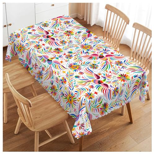 Walmsco Tablecloth Colorful Bird Print Decor For Dining Room Kitchen Rectangular Table Cover 132 * 178cm