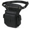 Le'aokuu Herren Echtes Leder Hüfttasche Gürteltasche Bauchtasche Reißverschluss Motorrad Messenger Pack Schultertasche 913-5 (B Schwarz 2)