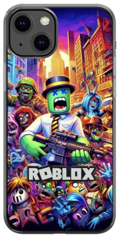 EZB Fun Gaming Theme Ro-blox iPhone Compatible Phone Case | Flexible Shock Absorbent Edges Colourful unique Pop Art Phone Cover | Ro-blox Horror (iPhone 12) Multicolor