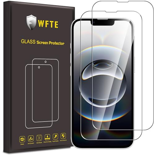 WFTE [2-Pack Screen Protector for iPhone 16e/14/13,Anti-Scratch,High Transparency,Anti-fingerprint,Bubble-Free,Dust-Free Premium Screen Protector Tempered Glass For iPhone 16 e