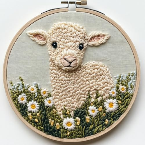 Productcaff Stanznadel-Set für Anfänger, Nadelstanzer, Starter-Kits mit Schaf-Muster, Stanzstich-Set für Kinder und Erwachsene, DIY-Kunsthandwerk, perfekt für Festival-Dekorationen und Geschenke