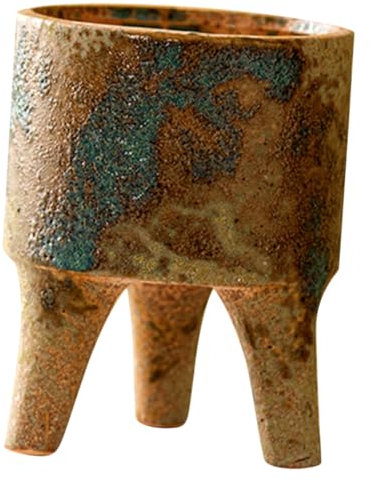 FONDOTIN Dreibeiniger Keramik Blumentopf Für Sukkulenten Kleiner Pflanztopf Aus Formbeständiger Keramik Dekoratives Tisch Und Wohnaccessoire Unzerbrechlich Und Leicht Zu Reinigen