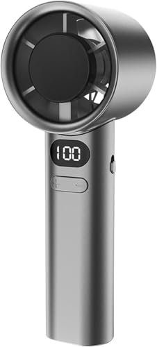 Werwing 120-Speed Turbo Handheld Cooler - Ultra-Portable USB Fan with Brushless Motor, 1800mAh 6H Runtime for Outdoor/Office (Grey)