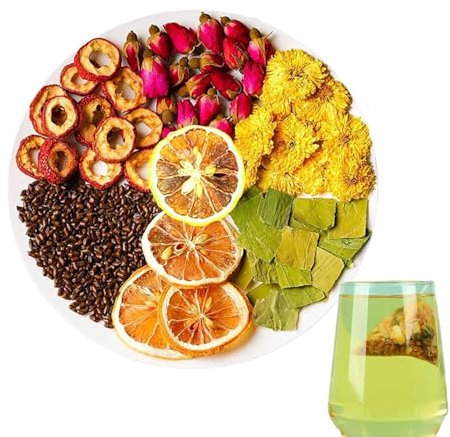 Winter Melon Lotus Leaf tea,Oil Cleansing Teas,Chrysanthemum,Winter Melon,Orange Peel,Cassia Seed,Buckwheat,Hawthorn,Lotus Leaf,Red Rose,Blend Formula Tea (3)