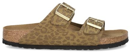 Birkenstock Women's Arizona Leo Khaki, SyntheticsSandal