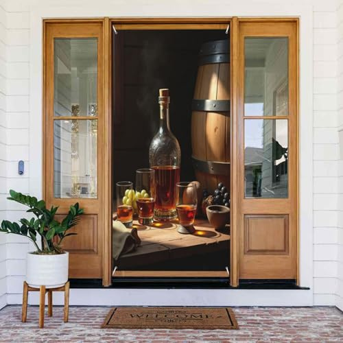Classy Whiskey Print No.8 Door Covers Decorative, Door Banner Decorations for Indoor/Outdoor, Spring Summer Fall Winter Halloween Christmas Home Decorations