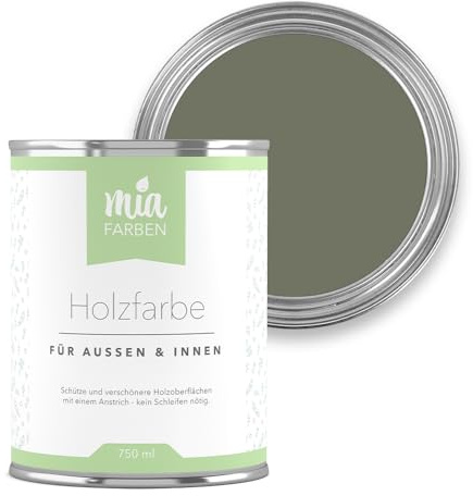 miafarben Holzfarbe ohne Schleifen matt 5L (Sommerlicher Waldpfad) | Wetterfeste Holzfarbe für außen und innen, hochdeckend und wasserbasiert, für Möbel, Türen, Zäune und Gartenhaus