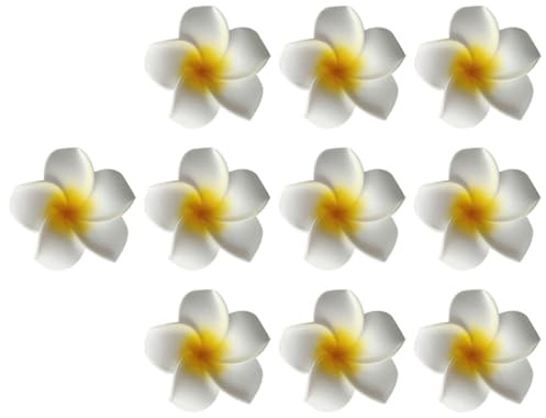 HEALSOPTHY 10 Stück Hawaii Blumen Haarspangen 7cm Kreative Eierblumen Haarnadeln aus Sicherem EVA Gelber Haarschmuck für Strandpartys Hochzeit und Alltag