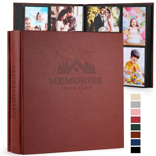 Fotoalbum 10x15 600 Fotos, Einsteckalbum aus Kunstleder mit edler Prägung | Großes Fotobuch zum Einstecken für Hochzeit Baby Familie, Klassisches Erinnerungsbuch für einfache Organisation