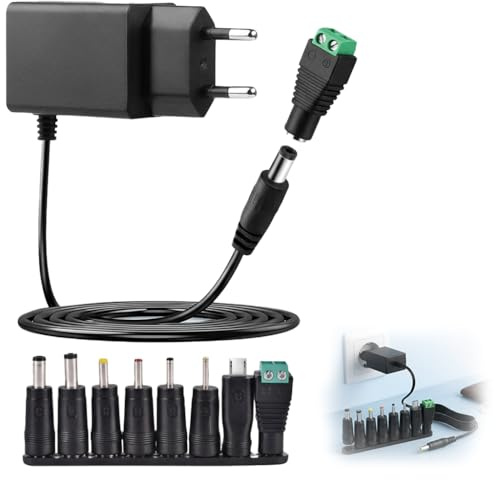 Adaptador De Corriente 6V 1A DC, Fuente De Alimentación 6V 1000mA AC 100-240V a DC, Cargador Conector 5.5 x 2.1mm, Transformador Universal para Router Cámara Electrónica Y Dispositivos Electrónicos