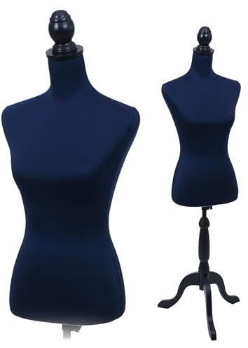 Mendler Schneiderpuppe T220, Schaumstoff - dunkelblau | Schaufensterpuppe, Torso weiblich