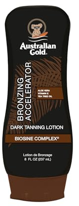 Australian Gold Dark Tanning Accelerator Lotion With Bronzer, 8 Ounce, New Package Same Formula, B003GX5SSC