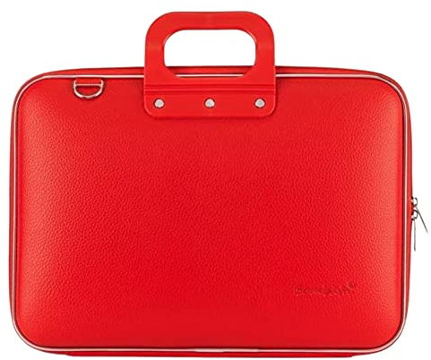 Bombata Classic - Borsa Porta Computer con Tracolla, Elegante e Funzionale, Unisex, 100% Vegan, per Professionisti e Studenti, Rosso - 13/14 Pollici