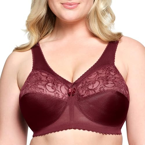 Women's Plus Size MagicLift Original Support Bra Wirefree #1000 Burgundy