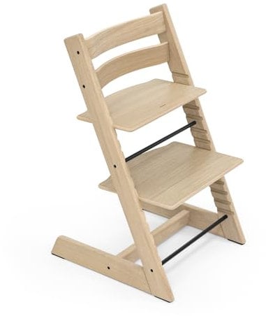 Silla Tripp Trapp de Stokke, Roble Natural - Silla ajustable, evolutiva para recién nacidos, niños y adultos - Práctica, cómoda y ergonómica - Diseño atemporal - Hecha con madera de roble