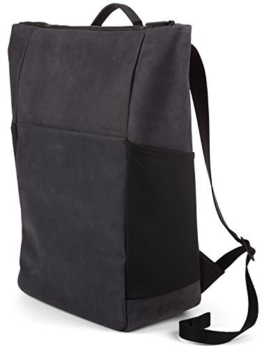 SALZEN Rucksack Vertiplorer Leather Charcoal Black, 16 Zoll
