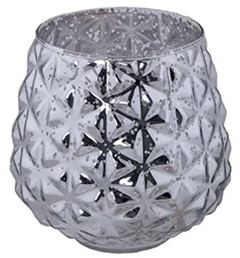 Home Society Windlicht Bauernsilber Weihnachten Geschenkidee Kerzenleuchter Kerzenglas Country Kerzenhalter Silber