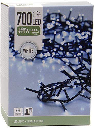 LED Lichterkette kaltweiß für außen und innen Außenbeleuchtung Weihnachtsbeleuchtung (14m - 700LED)