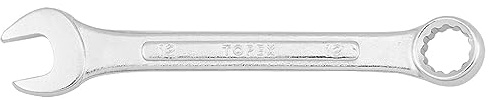 TOPEX Gabelringschlüsell - Maul-Ringschlüssel Ring Maulschlüssel Gabelringschlüssel - Ring-Maulschlüssel - Chrom-Vanadium Stahl Silber - Für Heimwerker und Profis geeignet – 12x140 mm