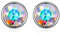 Hasnsofie Silber Ohrstecker 925 Ohrringe, 925 Sterling Silber Aurore Boreale Ohrstecker 8mm Rund Klein Ohrringe, Unisex Hypoallergen Ohrschmuck für Damen Herren Mädchen Jungen