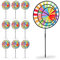 Relaxdays 10 x Windrad, Gartenstecker im Regenbogen Design, Kinder, für Balkon oder Terrasse, HxBxT: 73,5 x 35,5 x 15 cm, bunt