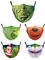 Youning Erwachsene Mundschutz Waschbar Mund-Nasen-Masken mit 3D Cartoon Aufdruck, Wiederverwendbare Atmungsaktive Baumwolle Soft Half Face Halstuch Schals Bandana Mund und Nasenschutz 5PCS (B)