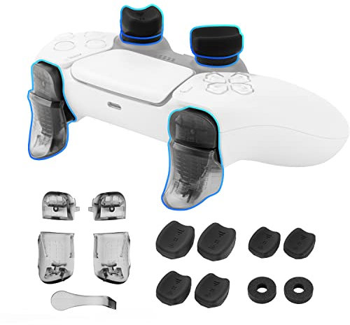 NiTHO FPS Precision Kit para Mando de Playstation 5, Incluye Anillos de Precisión, Extensiones para Gatillos y Botones, 3 Tamaños de Empuñaduras para Pulgar, Mejora el Precisión para Mando PS5