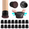 Schutzkappen Für Stuhlbeine mit Filz, Gummi stuhlbeinkappen, Filzauflage, Möbelmatte Für Hartholzböden Rund Schwarz, Durchmesser 29-33mm 16pcs