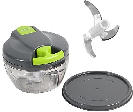 wenco Multizerkleinerer manueller Zerkleinerer mit Seilzug – Praktischer Küchenhelfer für sekundenschnelles Zerkleinern von Gemüse, Obst, Kräutern und Nüssen – Handzerkleinerer 500ml
