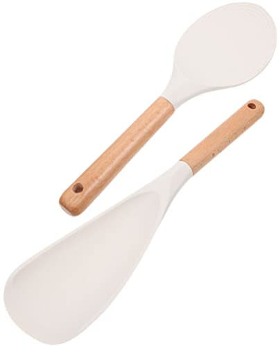 Kichvoe 2 Pièces Pagaie De Riz Cuillère À Riz en Silicone Ustensile De Cuisine Cuillère À Riz Spatule À Riz Antiadhésive Cuillère À Riz pour Cuisine À Domicile Buffet Restaurant