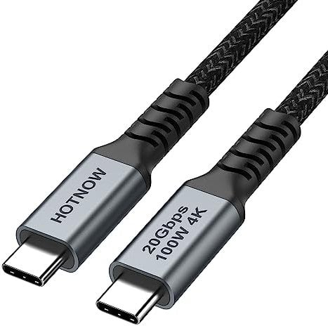 HOTNOW Corto Cable USB C a C 0.5m 1 piezas, 50cm 100W 4K Video USB C 3.2 Gen 2x2 20Gbps Cable de carga rápida de transferencia de datos de alta velocidad Compatible con MacBook, monitor de pantalla