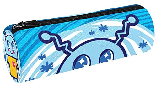 Lustige Cartoon Roboter Muster Canvas Stift Federmäppchen Münzbörse Kosmetik Make-up Tasche für Student Schreibwaren Schule Büro Aufbewahrung, Multi#03, 20x6.3cm/7.9x2.5in, Federmäppchen