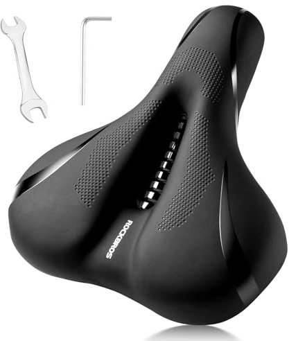 ROCKBROS Fahrradsattel Bequemer Fahrrad Sattel Ergonomischer Breiter komfortabel Fahrradsitz Wasserdicht Atmungsaktiv Stoßdämpfend Gelsattel für Herren Damen